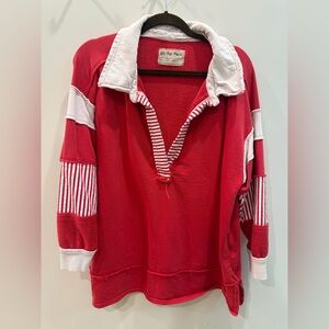 We The Free Vibrant Red Knit Top